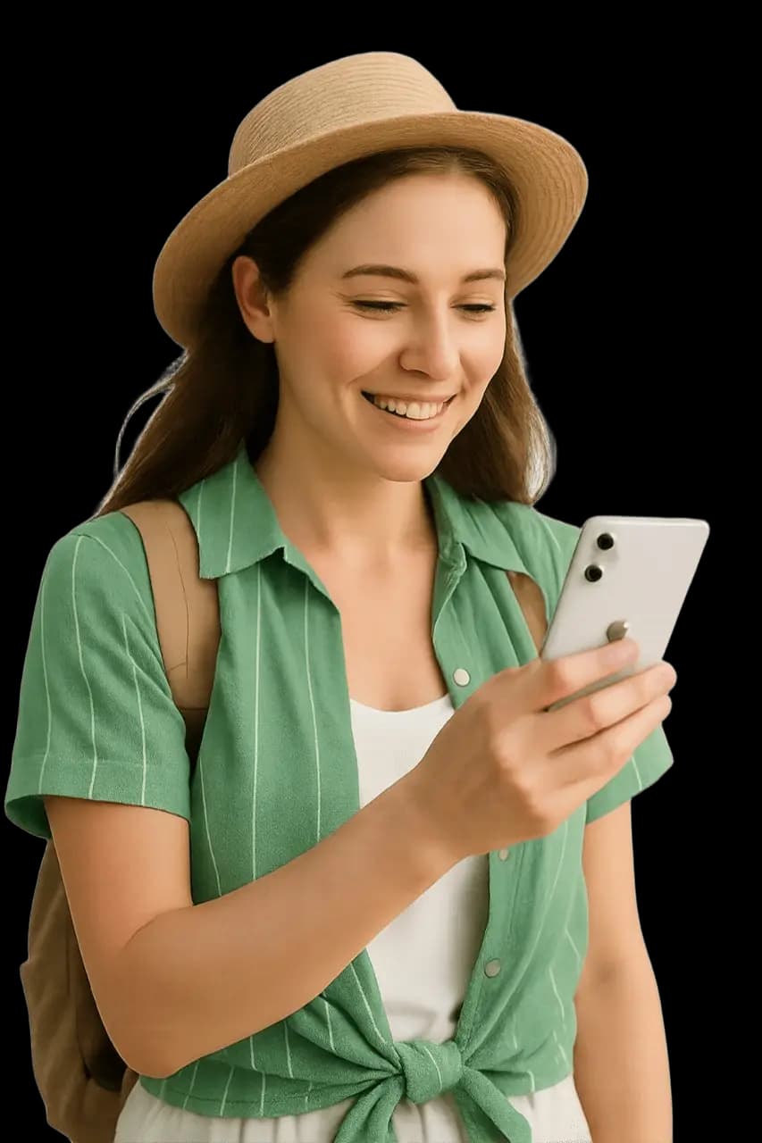 Person using phone with eSIM